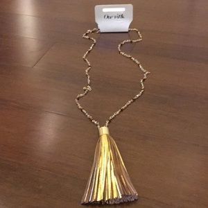 One Wink beaded necklace with gold tassel